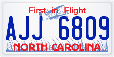 NC license plate AJJ6809