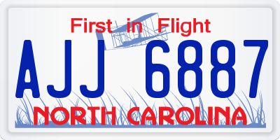 NC license plate AJJ6887