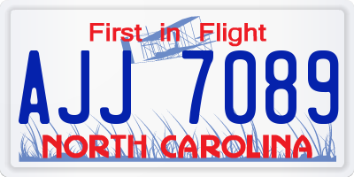 NC license plate AJJ7089