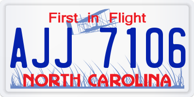 NC license plate AJJ7106