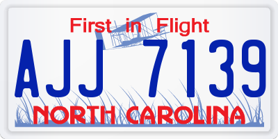 NC license plate AJJ7139