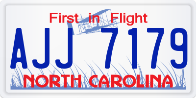 NC license plate AJJ7179