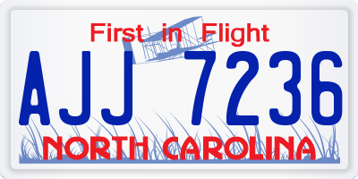 NC license plate AJJ7236