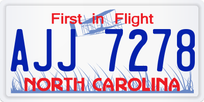 NC license plate AJJ7278