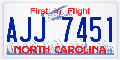 NC license plate AJJ7451