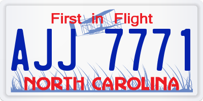 NC license plate AJJ7771