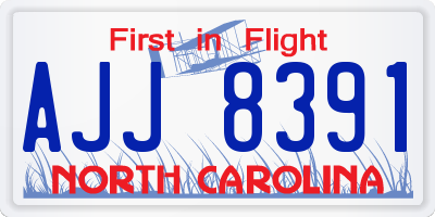 NC license plate AJJ8391