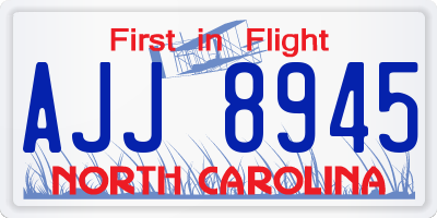 NC license plate AJJ8945