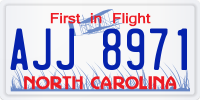 NC license plate AJJ8971