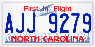 NC license plate AJJ9279