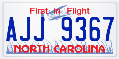 NC license plate AJJ9367