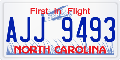 NC license plate AJJ9493