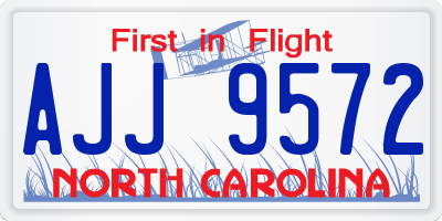 NC license plate AJJ9572