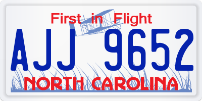 NC license plate AJJ9652