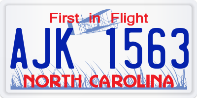 NC license plate AJK1563