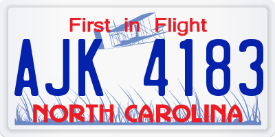 NC license plate AJK4183