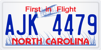 NC license plate AJK4479