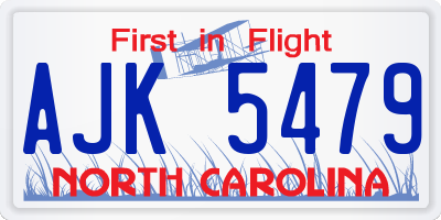 NC license plate AJK5479