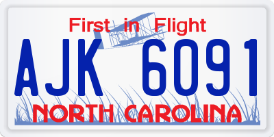 NC license plate AJK6091
