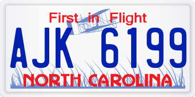 NC license plate AJK6199