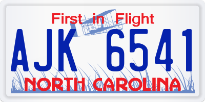NC license plate AJK6541