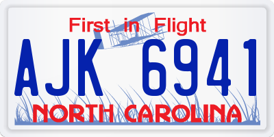 NC license plate AJK6941