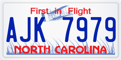 NC license plate AJK7979