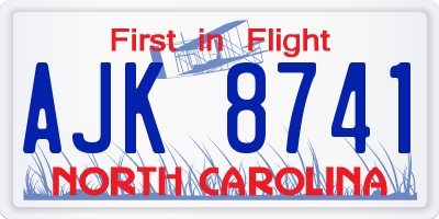 NC license plate AJK8741