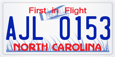 NC license plate AJL0153