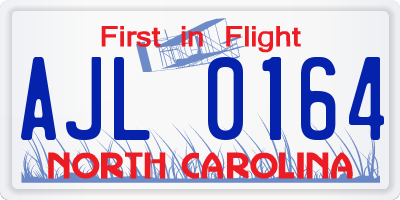NC license plate AJL0164