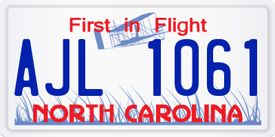 NC license plate AJL1061