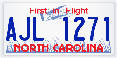 NC license plate AJL1271