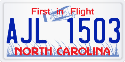 NC license plate AJL1503