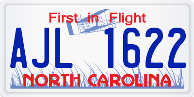 NC license plate AJL1622