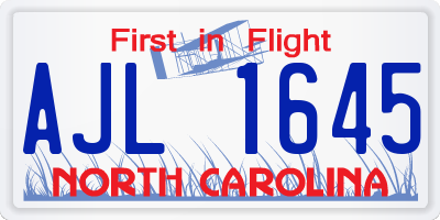 NC license plate AJL1645