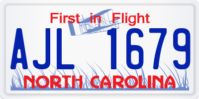 NC license plate AJL1679