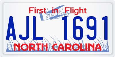 NC license plate AJL1691