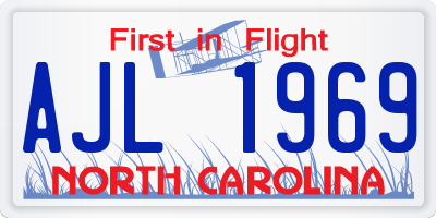 NC license plate AJL1969