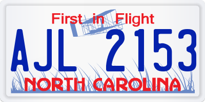 NC license plate AJL2153