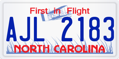 NC license plate AJL2183