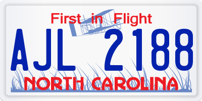 NC license plate AJL2188