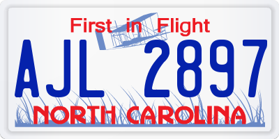 NC license plate AJL2897