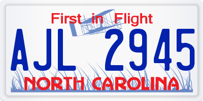 NC license plate AJL2945