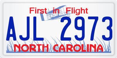 NC license plate AJL2973