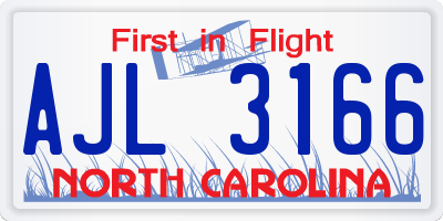 NC license plate AJL3166