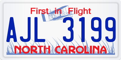 NC license plate AJL3199