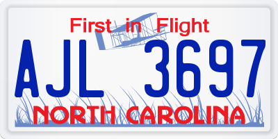 NC license plate AJL3697