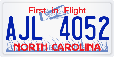 NC license plate AJL4052