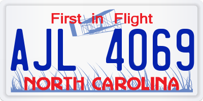 NC license plate AJL4069