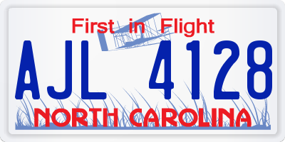 NC license plate AJL4128